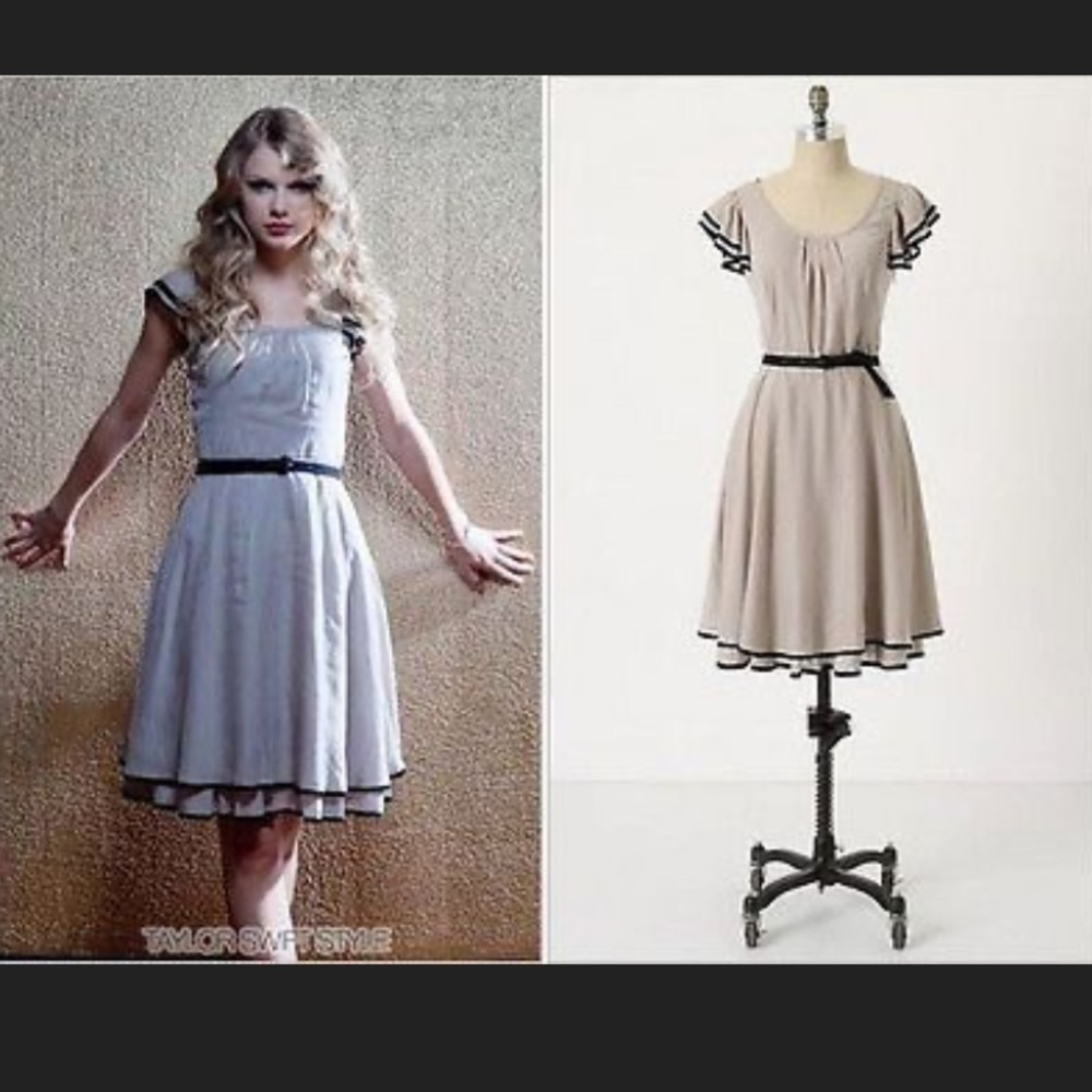 Anthropologie Beige and Black Dress